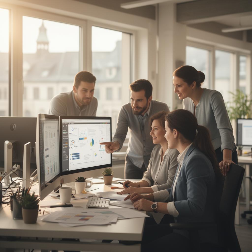 Marketing-Team bei der Arbeit im Kölner Büro